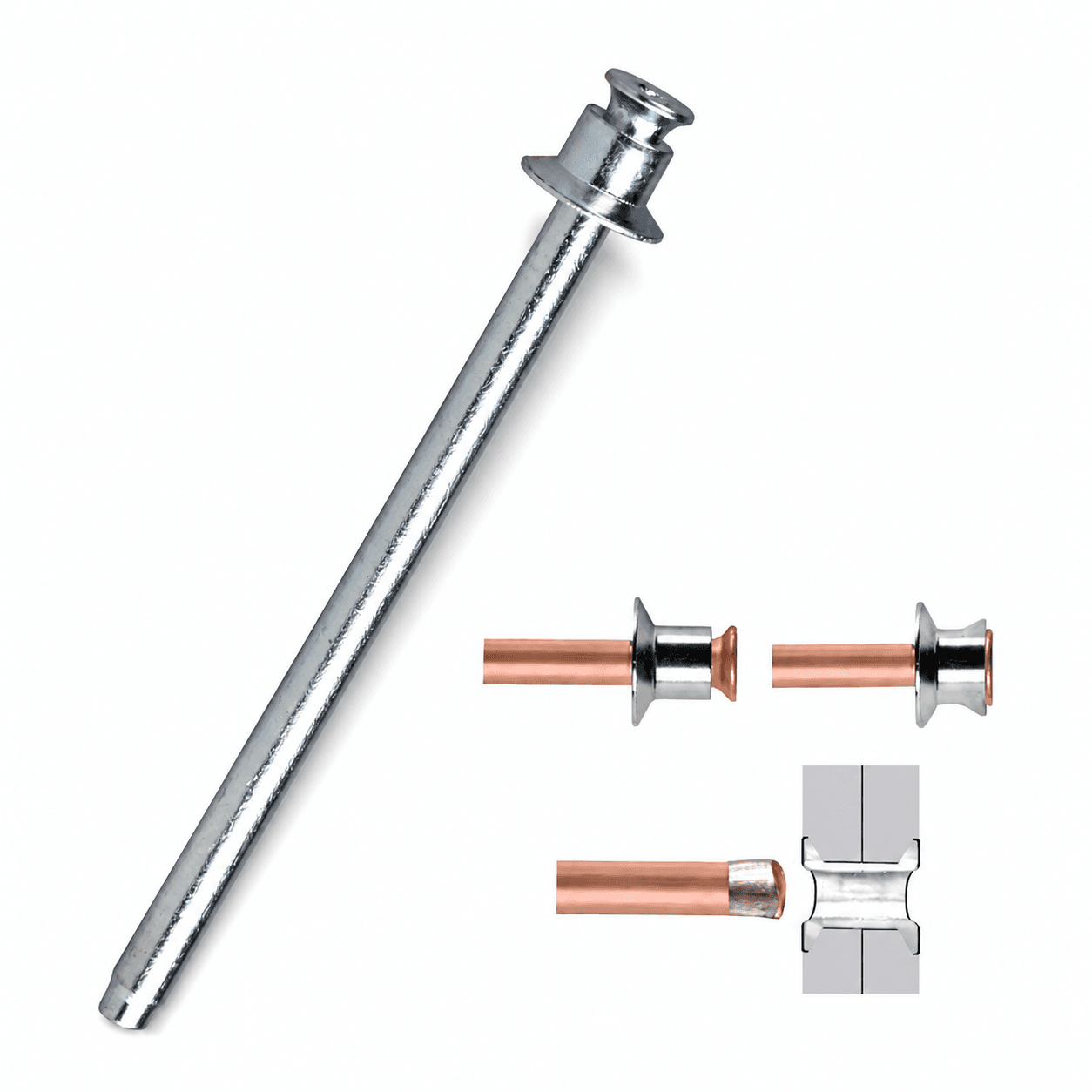 Микро заклёпка 3,2 x 3,8 x 5,0 Zn